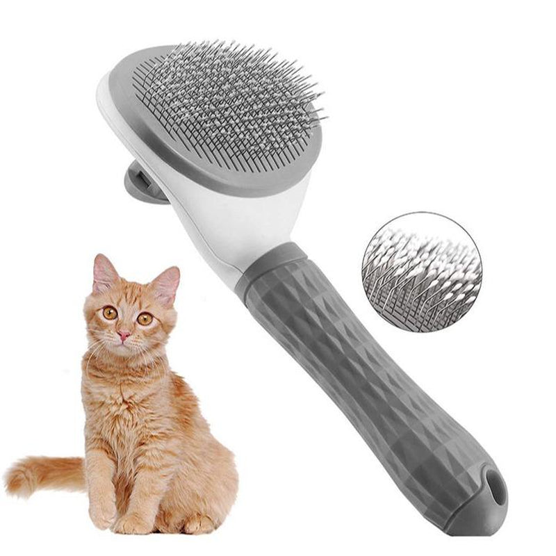 Self-Cleaning Pet Hair Removal Comb for Cats and Dogs - One-Button Slicker Brush