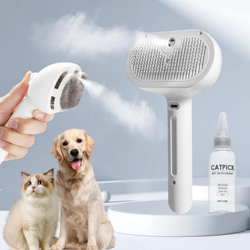 Ultimate Pet Hair Removal Comb - 2-in-1 Brush for Cats & Dogs with Shedding Button, Grooming & Massage Tool