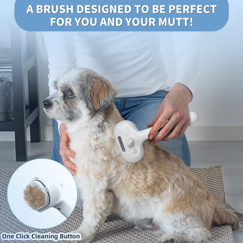 Ultimate Pet Hair Removal Comb - 2-in-1 Brush for Cats & Dogs with Shedding Button, Grooming & Massage Tool