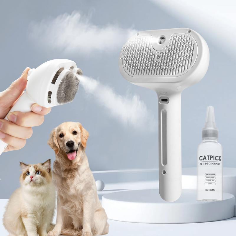 Ultimate Pet Hair Removal Comb - 2-in-1 Brush for Cats & Dogs with Shedding Button, Grooming & Massage Tool