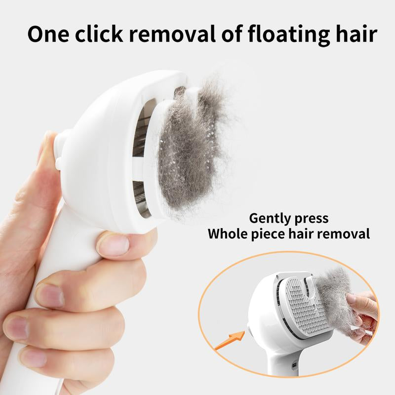 Ultimate Pet Hair Removal Comb - 2-in-1 Brush for Cats & Dogs with Shedding Button, Grooming & Massage Tool